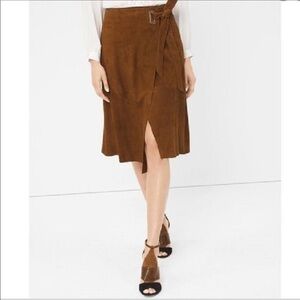 WHBM Faux Suede Wrap A Line Skirt NWT Size 0